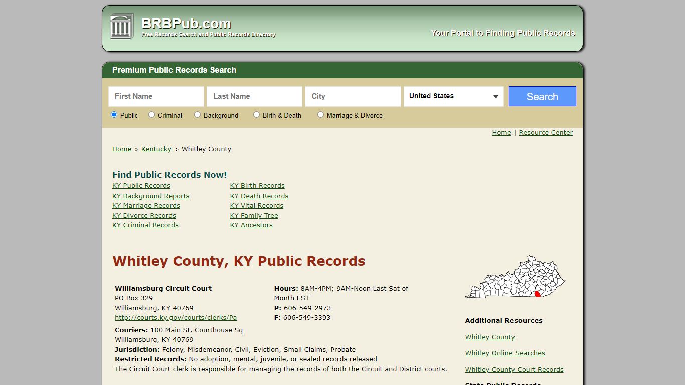 Whitley County Public Records | Search Kentucky Government ...