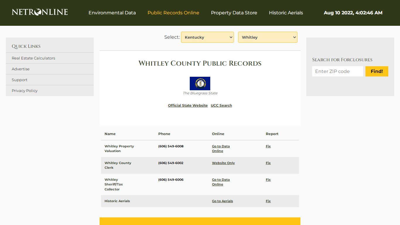 NETR Online • Whitley • Whitley Public Records, Search ...